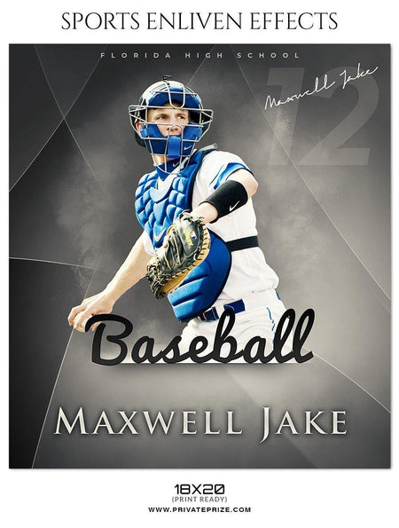 Maxwell Jake - Baseball Sports Enliven Effects Photography Template - PrivatePrize - Photography Templates