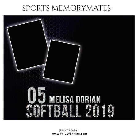 Melisa Dorian - Softball Memory Mate Photoshop Template - PrivatePrize - Photography Templates
