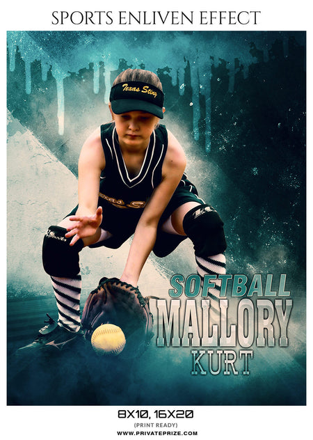 MELLORY KURT SOFTBALL- SPORTS ENLIVEN EFFECT - Photography Photoshop Template