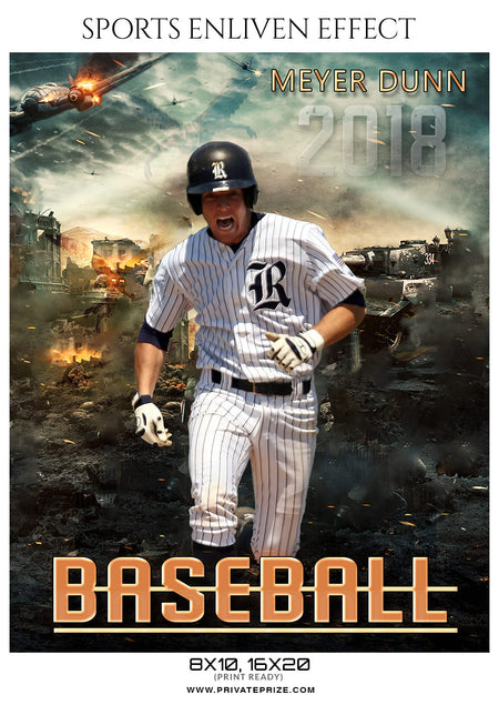Meyer Dunn  - Baseball Sports Enliven Effects Photography Template - Photography Photoshop Template