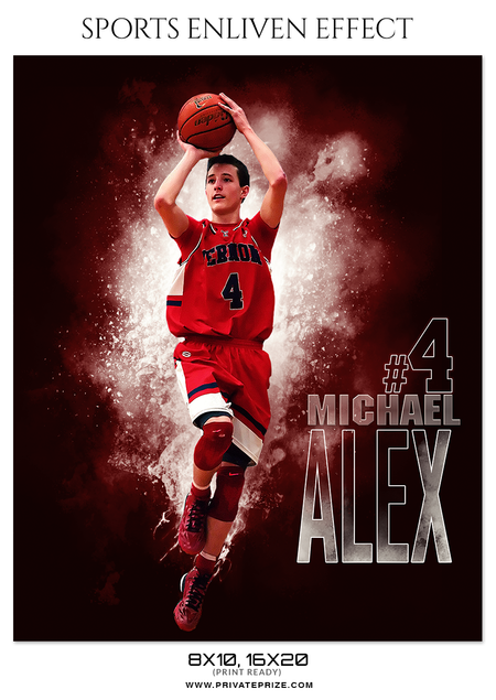 MICHAEL-ALEX-BASKETBALL- SPORTS ENLIVEN EFFECT - Photography Photoshop Template