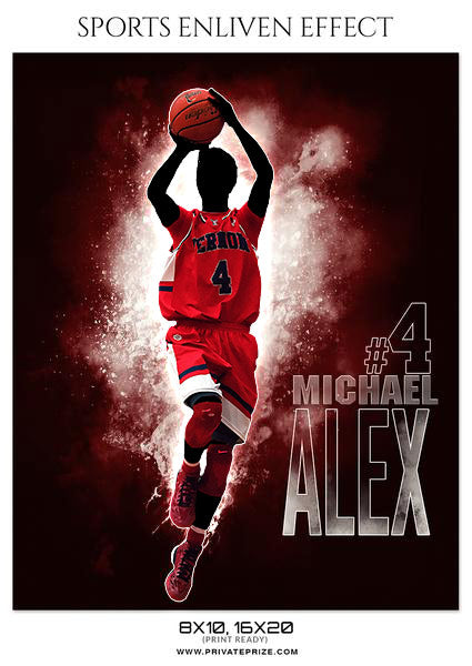 Michael Alex - Basketball Sports Enliven Effect Photography Template - Photography Photoshop Template