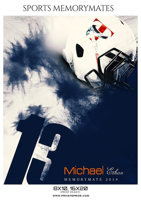 Michael Ethan - Football Memory Mate Photoshop Template - PrivatePrize - Photography Templates