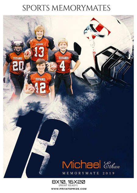 Michael Ethan - Football Memory Mate Photoshop Template - PrivatePrize - Photography Templates