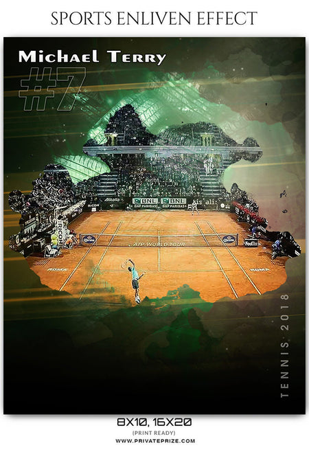 Michael Terry - Tennis  Sports Enliven Effect Photography Template - Photography Photoshop Template