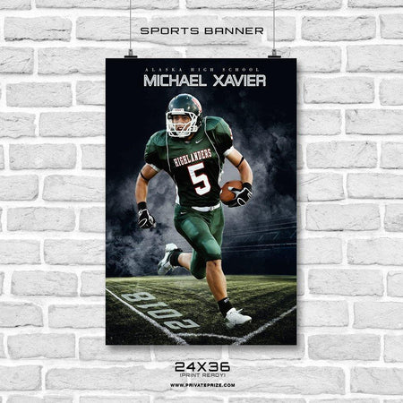 Michael Xavier - Football Sports Banner Photoshop Template - PrivatePrize - Photography Templates