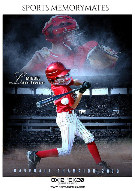 Miguel Lawrence - Baseball Memory Mate Photoshop Photography Template - PrivatePrize - Photography Templates