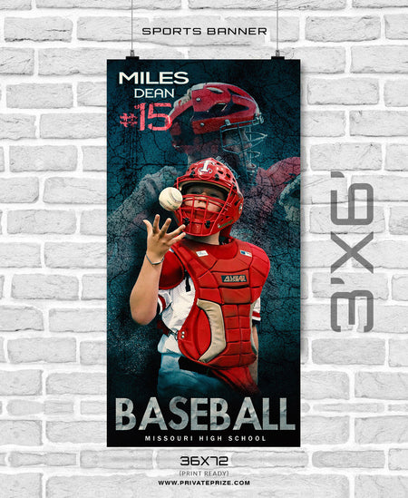 Miles Dean - Baseball Sports Banner Photoshop Template - Photography Photoshop Template