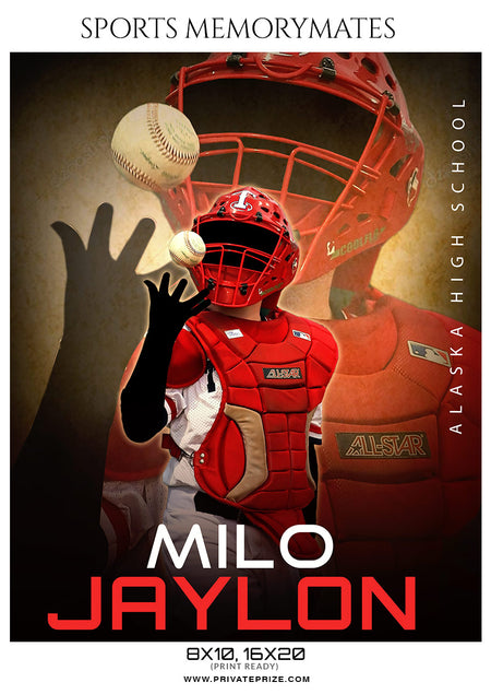 Milo Jaylon - Baseball Memory Mate Photography Template - Photography Photoshop Template