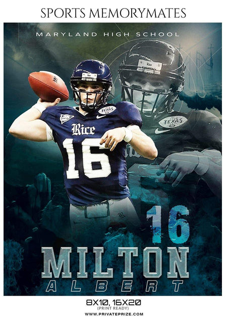 Milton Albert - Football Memory Mate Photoshop Template - PrivatePrize - Photography Templates