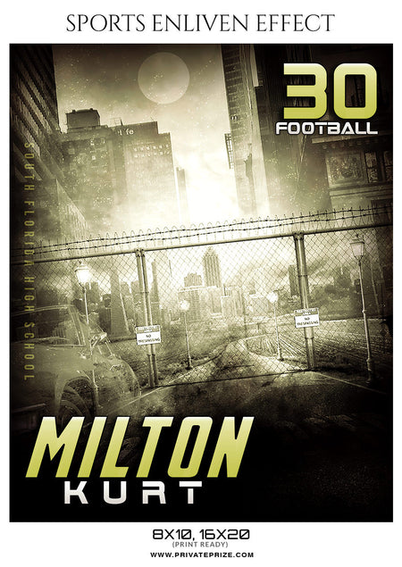 MILTON KURT FOOTBALL SPORTS TEMPLATE- ENLIVEN EFFECTS - Photography Photoshop Template