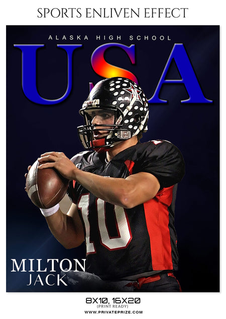 Milton Mack - Football Sports Enliven Effect Photography Template - Photography Photoshop Template