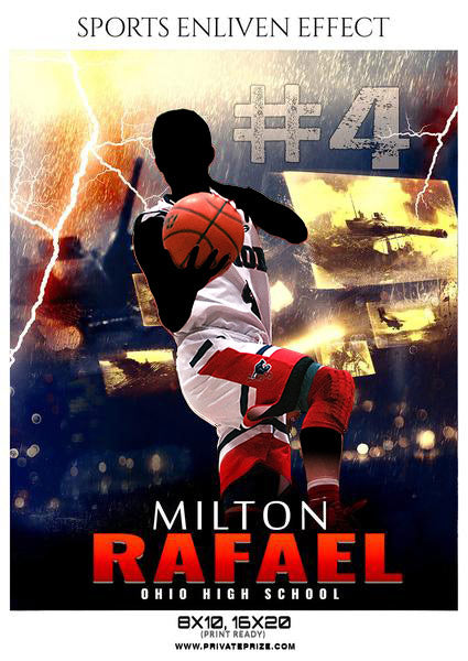 Milton Rafael - Basketball Sports Enliven Effects Photography Template - Photography Photoshop Template