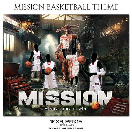Mission - Basketball Theme Sports Photography Template - PrivatePrize - Photography Templates