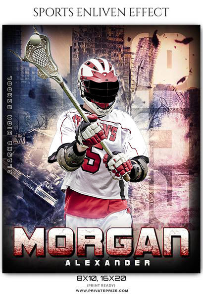 Morgan Alexander- Lacrosse Sports Enliven Effects Photography Template - Photography Photoshop Template