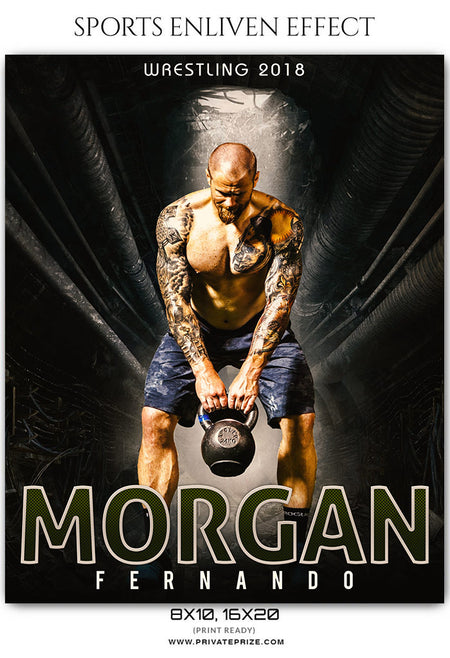 Morgan Fernando Wrestling Sports Enliven Effects Photoshop Template - Photography Photoshop Template