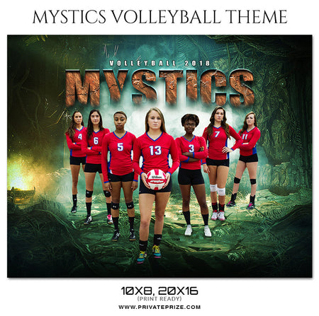 Mystics - Volleyball Themed Sports Photography Template - Photography Photoshop Template
