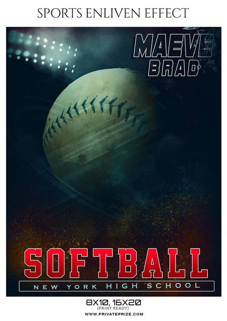Maeve Brad - Softball Sports Enliven Effect Photography template - PrivatePrize - Photography Templates