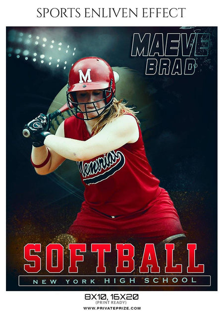 Maeve Brad - Softball Sports Enliven Effect Photography template - PrivatePrize - Photography Templates
