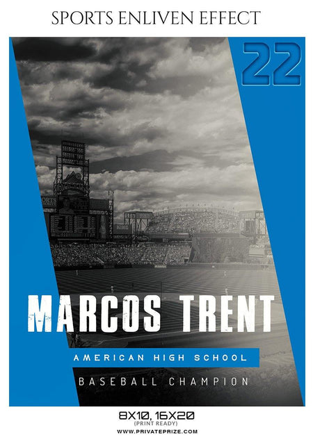 Marcos Trent - Baseball Sports Enliven Effect Photography Template - PrivatePrize - Photography Templates