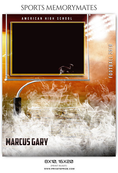 Marcus Gary - Football Sports Memory Mates Photography Template - Photography Photoshop Template