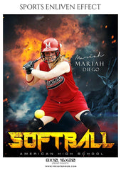 Mariah Diego - Softball Sports Enliven Effect Photography template