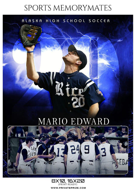 Mario Edward - Baseball Memory Mate Photoshop Template - PrivatePrize - Photography Templates