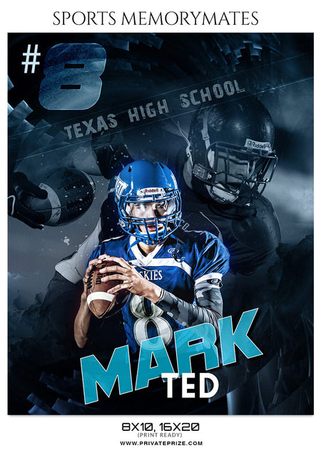 MARK TED FOOTBALL SPORTS MEMORY MATE - Photography Photoshop Template