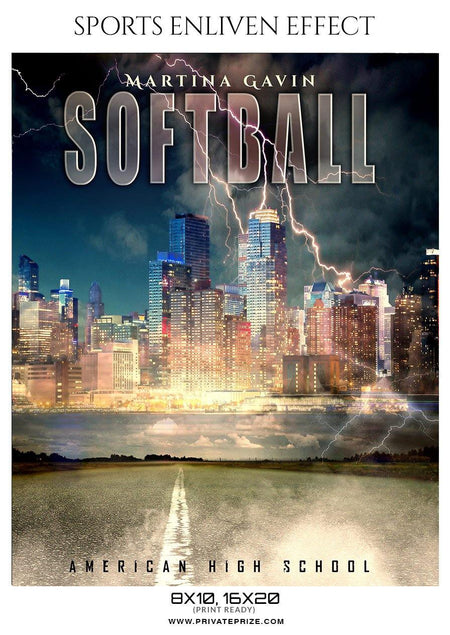 Martina Gavin - Softball Sports Enliven Effect Photography template - PrivatePrize - Photography Templates