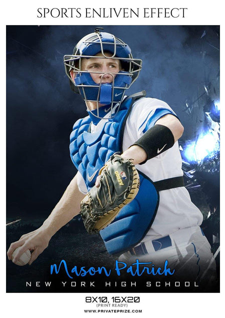 Mason Patrick - Baseball Sports  Enliven Effects Photography Template - PrivatePrize - Photography Templates