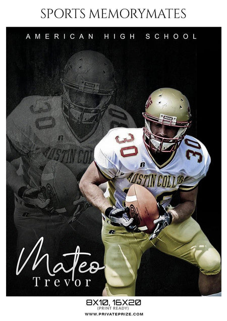 Mateo Trevor - Football Memory Mate Photoshop Template - PrivatePrize - Photography Templates