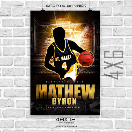 Mathew Byron - Basketball Sports Banner Photoshop Template - Photography Photoshop Template