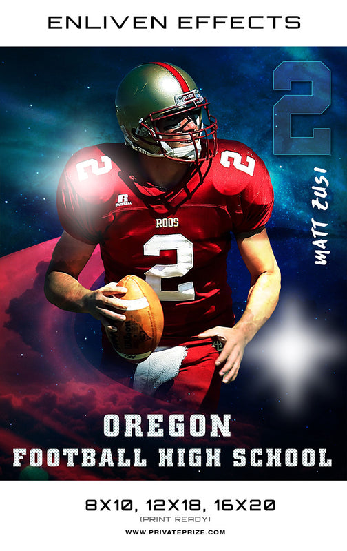 Matt Oragan Football High School - Enliven Effects - Photography Photoshop Template