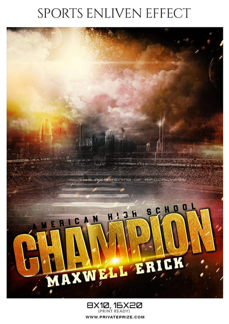 Maxwell Erick - Football Sports Enliven Effect Photography Template - PrivatePrize - Photography Templates
