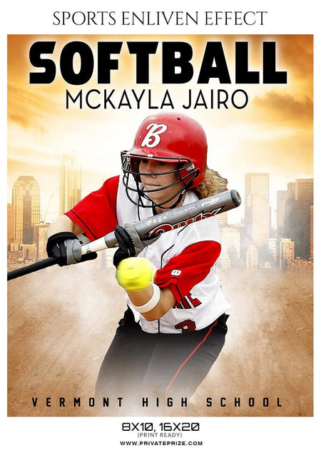 Mckayla Jairo - Softball Sports Enliven Effect Photography template - PrivatePrize - Photography Templates