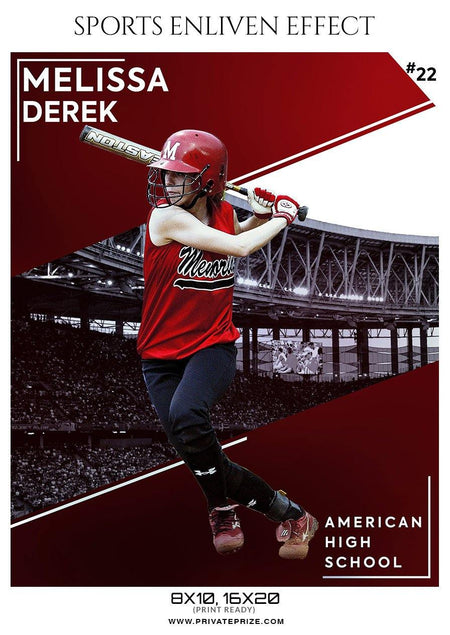 Melissa Derek - Softball Sports Enliven Effect Photography template - PrivatePrize - Photography Templates