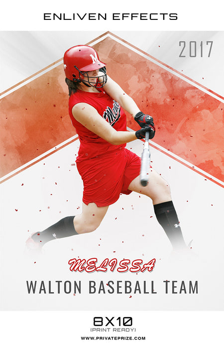 Melissa Walton High School Baseball  - Enliven Effect - Photography Photoshop Template