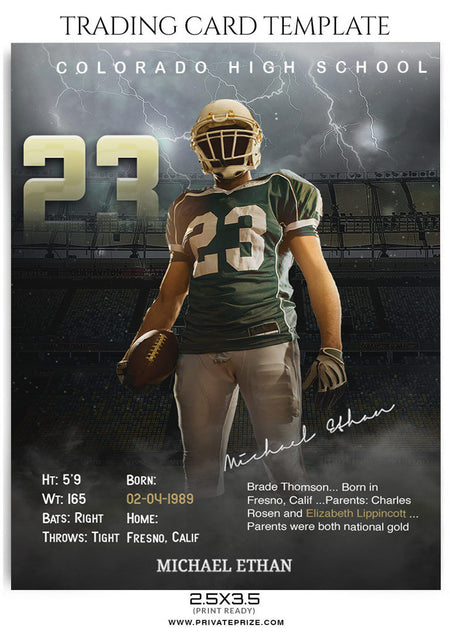 Michael Ethan Sports Trading Card Photoshop Template - Photography Photoshop Template