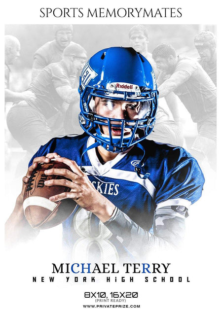 Michael Terry - Football Memory Mate Photoshop Template - PrivatePrize - Photography Templates