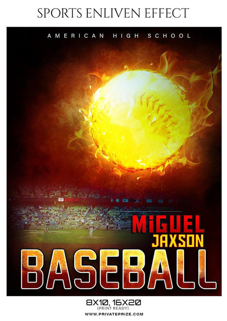 Miguel Jaxson - Baseball Sports Enliven Effect Photography Template - PrivatePrize - Photography Templates
