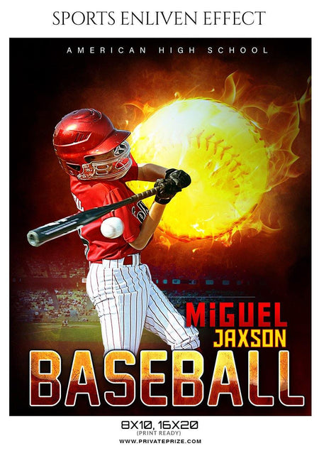 Miguel Jaxson - Baseball Sports Enliven Effect Photography Template - PrivatePrize - Photography Templates