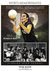 Mikaela Noel - Volleyball Memory Mate Photoshop Template
