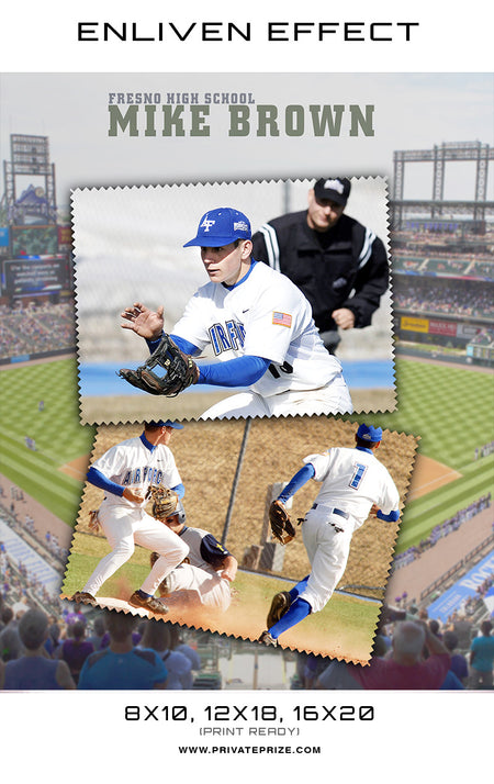 Mike Fresno High School Sports Template -  Enliven Effects - Photography Photoshop Template