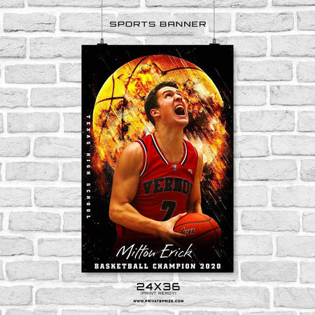 Milton Erick - Basketball Sports Banner Photoshop Template - PrivatePrize - Photography Templates