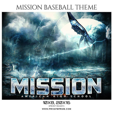 Mission Baseball - Themed Sports Photography Template - PrivatePrize - Photography Templates