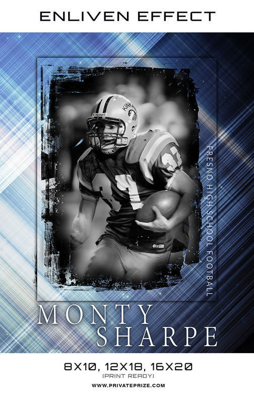 Monty Fresto High School Football Sports Template -  Enliven Effects - Photography Photoshop Template
