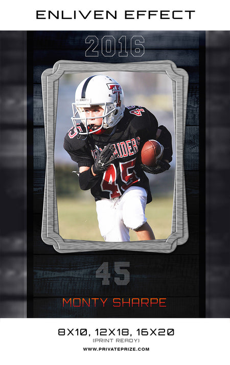 Monty Sharpe Football Sports Template -  Enliven Effects - Photography Photoshop Template