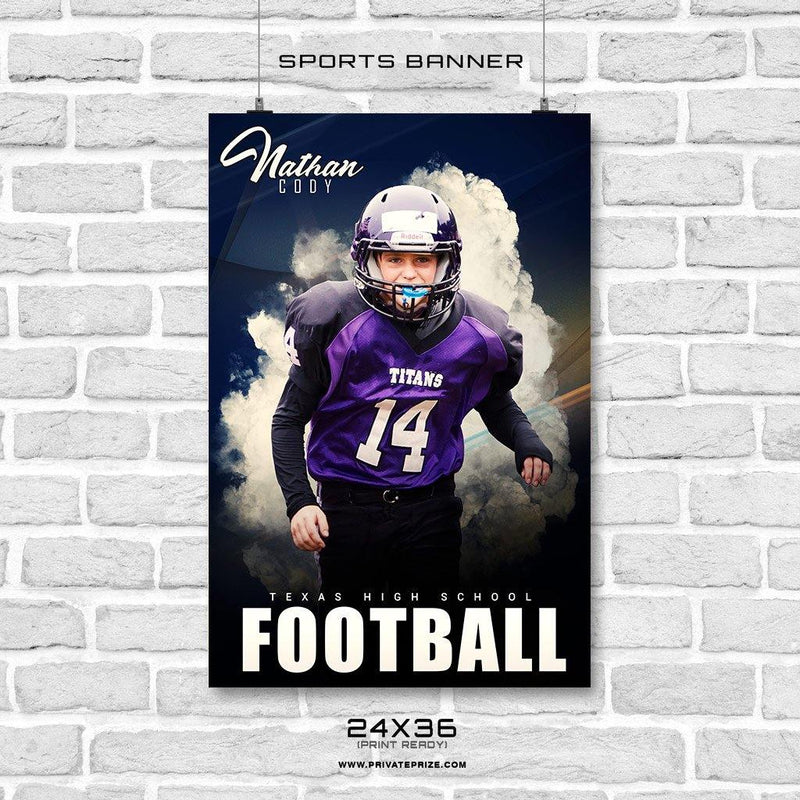 Nathan Cody - Football Enliven Effects Sports Banner Photoshop Template - PrivatePrize - Photography Templates