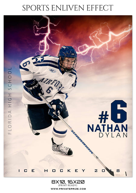 NATHAN DYLAN-ICE HOCKEY - SPORTS ENLIVEN EFFECT - Photography Photoshop Template