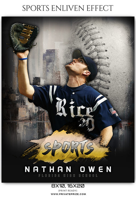 Nathan Owen - Baseball Sports Enliven Effects Photography Template - Photography Photoshop Template